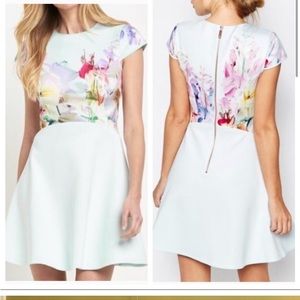 Ted Baker Floral Print Dress - White and Pink
